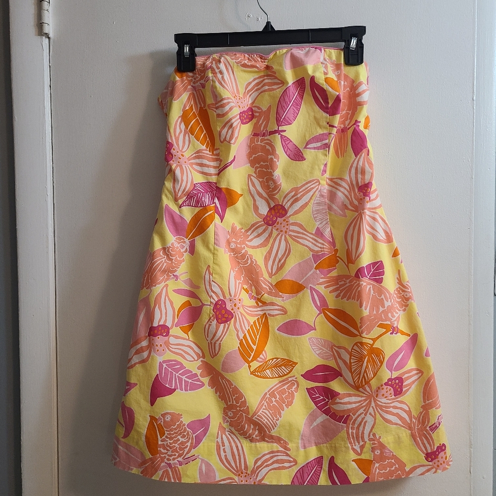 Lilly Pulitzer Colorful Pacific Straples SUMMER dress, tropical print Size 8